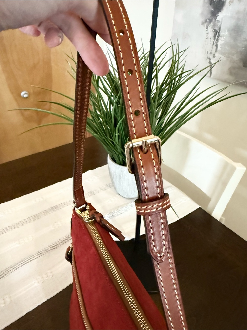 Dooney & Bourke Red Suede Crossbody - Picture 8 of 8